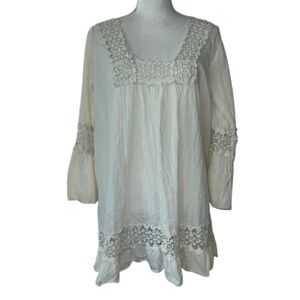 SR Fashion lace bohemian womens XL top cotton prairie
